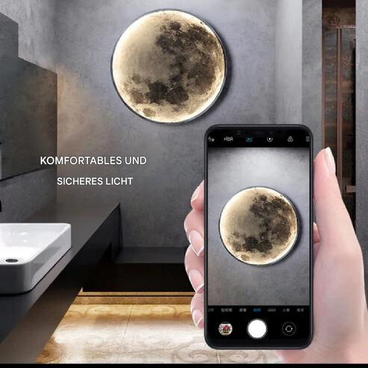 Runde Wandlampe Mit Monddruck - Moonique