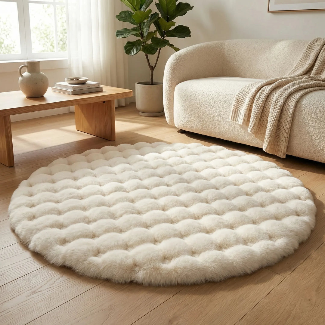 Runder Flauschiger Teppich - Plushory