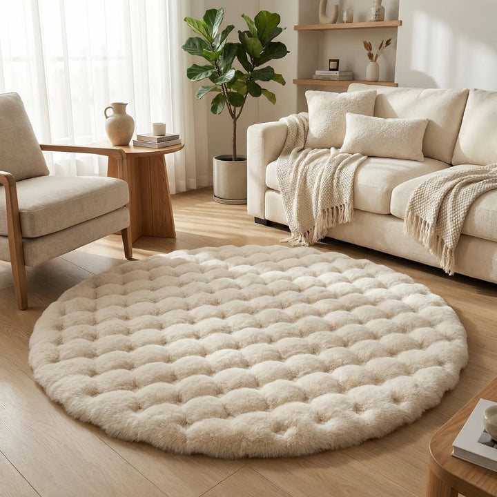 Runder Flauschiger Teppich - Plushory