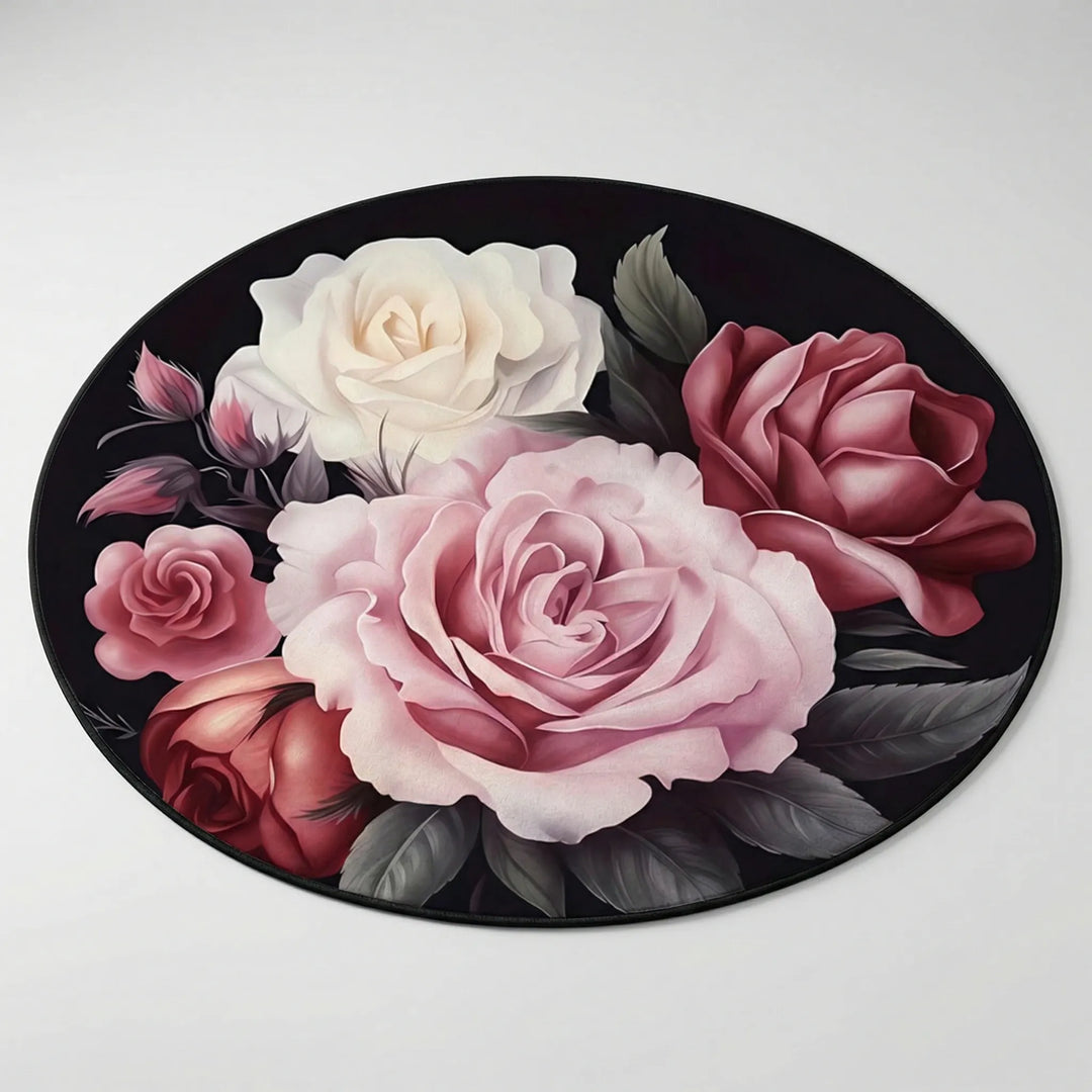 Runder Teppich Mit Blumenmuster - FloriqueRond