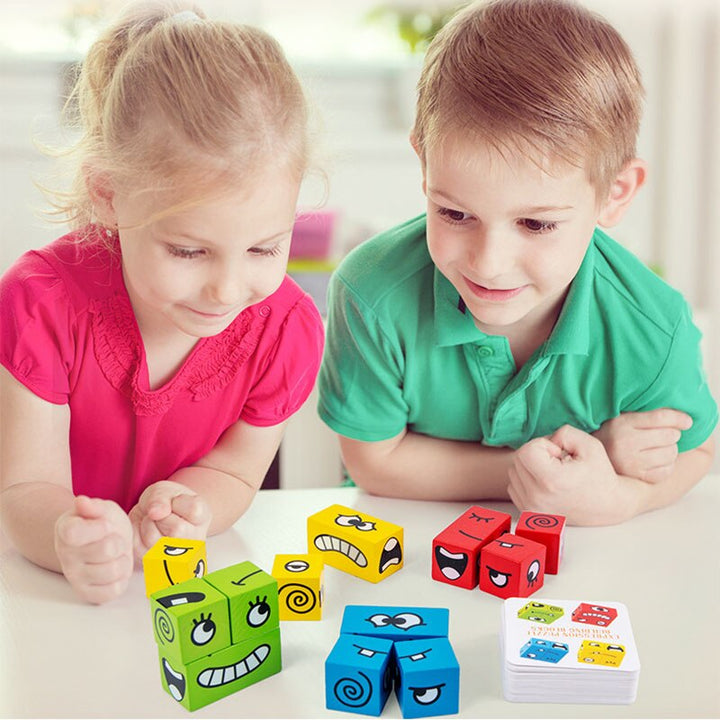 Interaktives Ausdrucks-Bausteinspiel für Kinder – MimikMatch