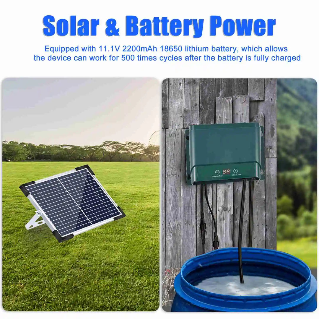 Solar-Tropfbewässerungssystem-Kit Automatisches Bewässern mit 30 Modi & 7 Timern – AquaFlow