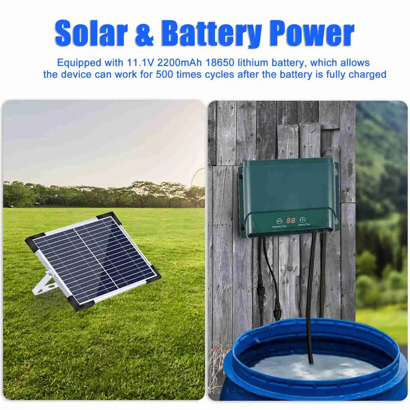 Solar-Tropfbewässerungssystem-Kit Automatisches Bewässern mit 30 Modi & 7 Timern – AquaFlow