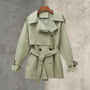 Damen Trenchcoat doppelt geknöpft mit Gürtel – Rosemary
