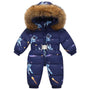 Gefütterter, wasserdichter Winteroverall mit Kapuze und Gürtel – Winterzauber Niko
