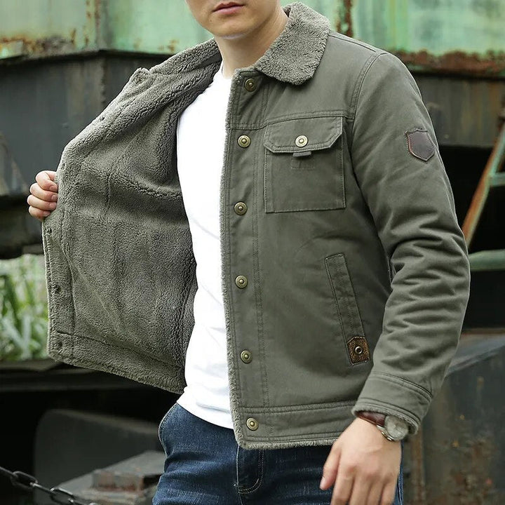 Coole Herrenjacke mit Fellkragen – Lars