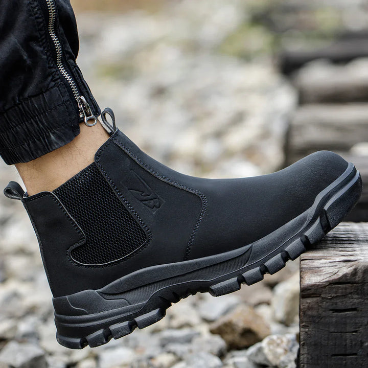Herren Sicherheits-Werkstiefel wasserdicht mit Stahlkappe & breiter Passform – Magnus