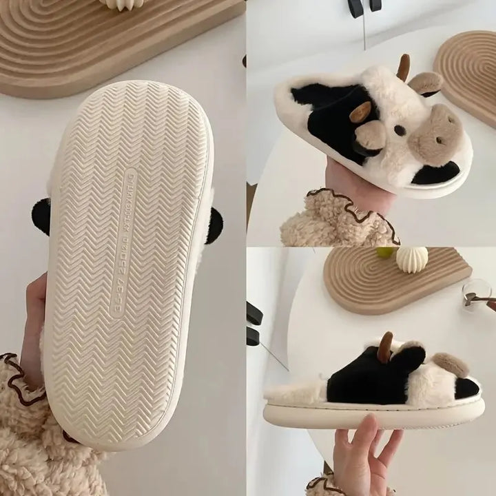 Plüsch-Hausschuhe im Kuhdesign – PlushCow