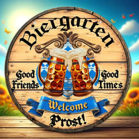 Metallisches Wandschild „Biergarten Prost“ – ProstSchild Oktoberfest 2026