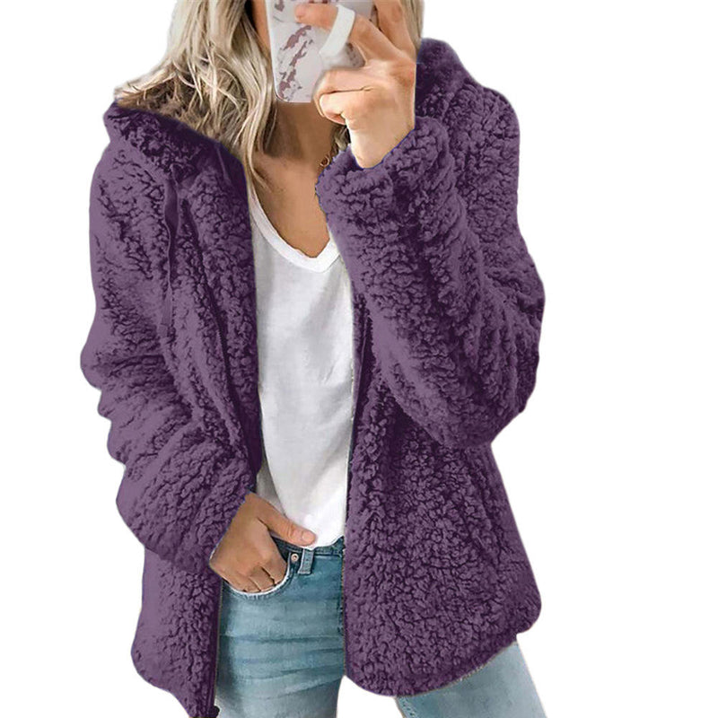 Damen Teddy-Fleece-Mantel – Liora