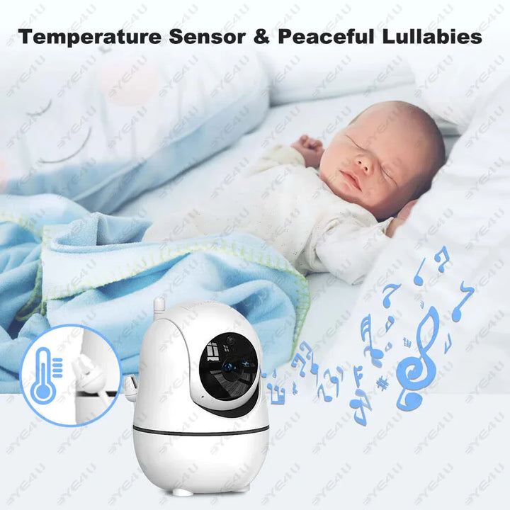 5-Zoll HD Video-Babyphone mit Kamera, PTZ-Zoom und Nachtsicht