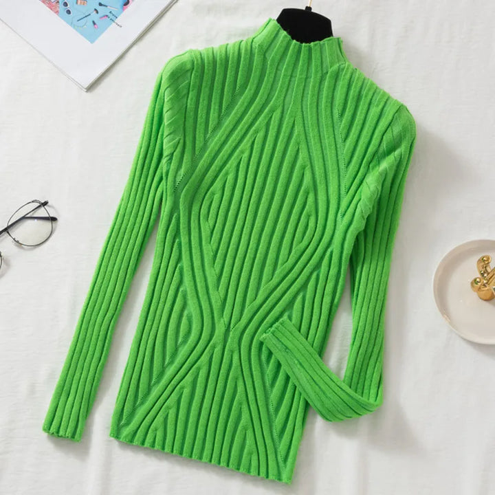Damen Strickpullover mit Rollkragen und langen Ärmeln – Elodie