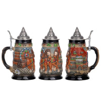 Bierkrug mit Relief & Zinndeckel (0,8 L) – BavariaKrug Oktoberfest 2026