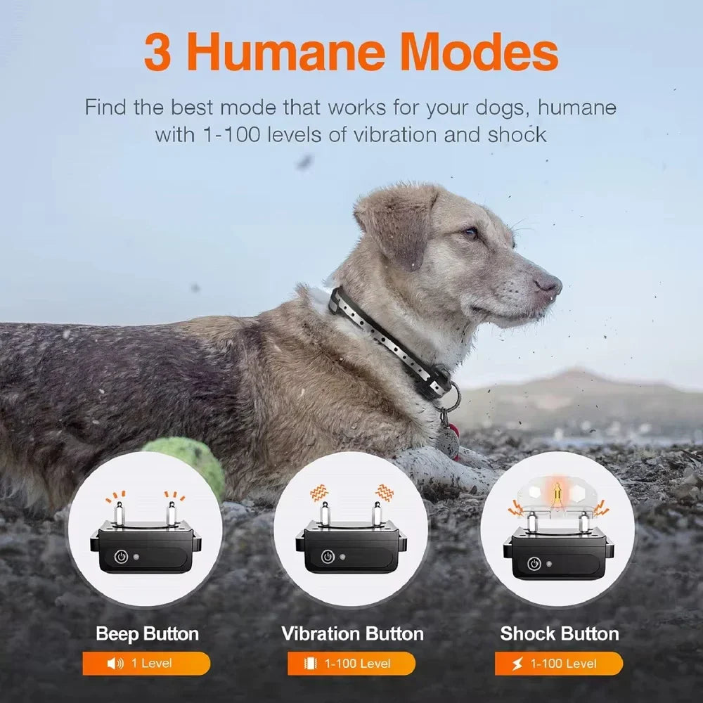 Wiederaufladbarer elektrischer Hundetrainingshalsband mit Fernbedienung und 1000 m Reichweite – PetControl