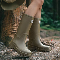 Damen Chelsea-Regenstiefeletten wasserdicht mit Blockabsatz & Profilsohle – Saphira