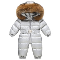 Gefütterter, wasserdichter Winteroverall mit Kapuze und Gürtel – Winterzauber Niko