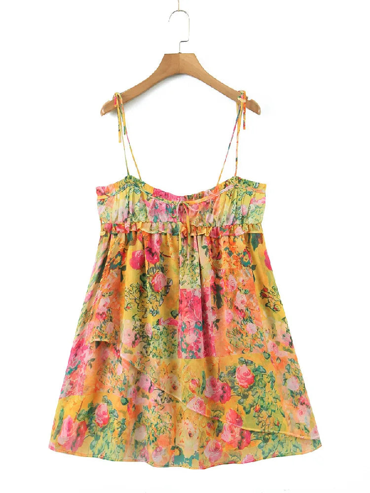 Rückenfreies Bohème-Minikleid mit Blumendruck – Juliette