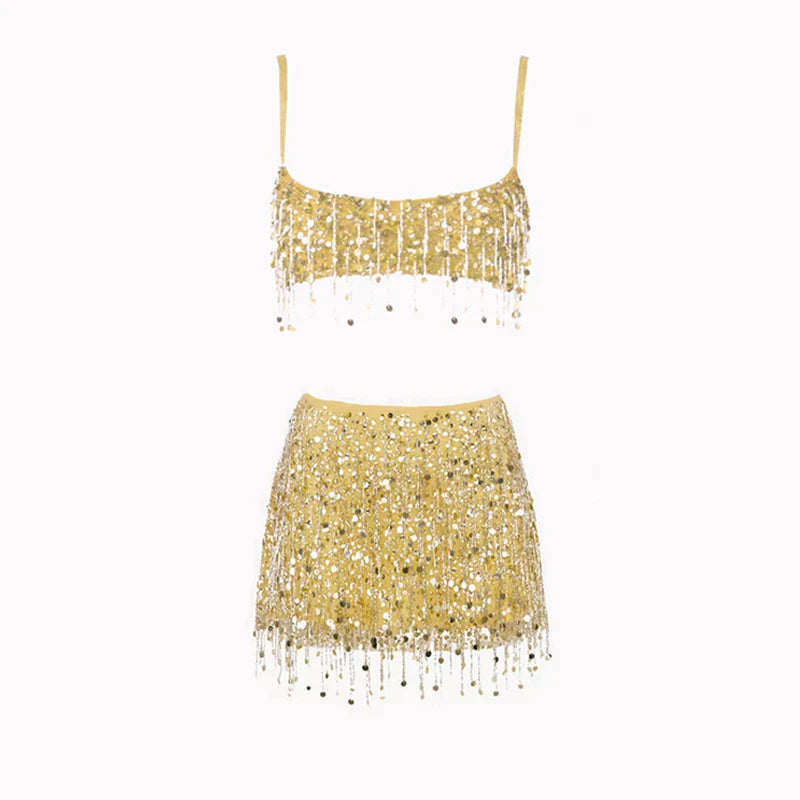 Pailletten-Tassel Bikini Set – Riviera