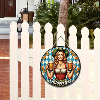 Runde Wanddeko „Oktoberfest-Madl“ (20 cm) – BierMaid Art Oktoberfest 2026