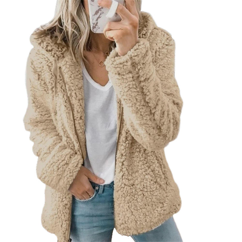 Damen Teddy-Fleece-Mantel – Liora