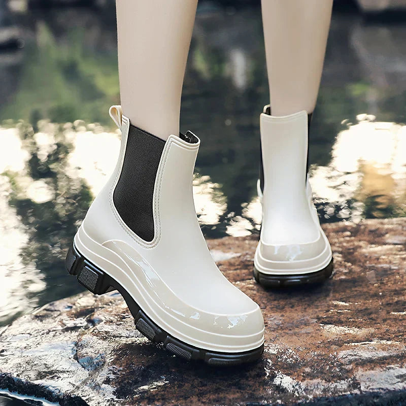 Damen Chelsea-Regenstiefel mit Chunky Platformsohle – Elara
