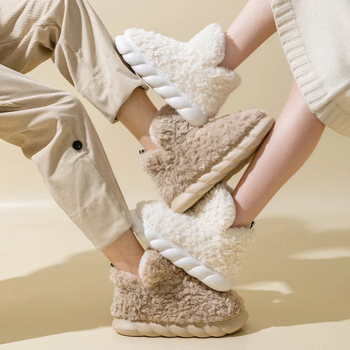 Warme Damen Hausschuhe aus Baumwolle & Plüsch – CozySteps