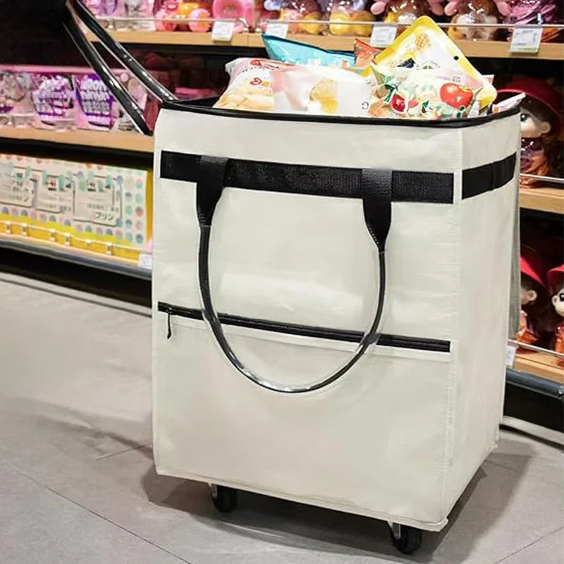 Wiederverwendbare Einkaufstasche mit Rollen – Rollex – (Großes Fassungsvermögen)