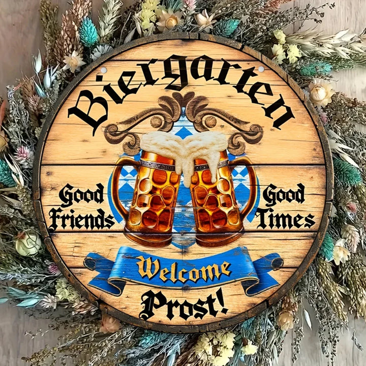 Metallisches Wandschild „Biergarten Prost“ – ProstSchild Oktoberfest 2026