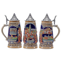Bierkrug mit Relief & Zinndeckel (0,8 L) – BavariaKrug Oktoberfest 2026
