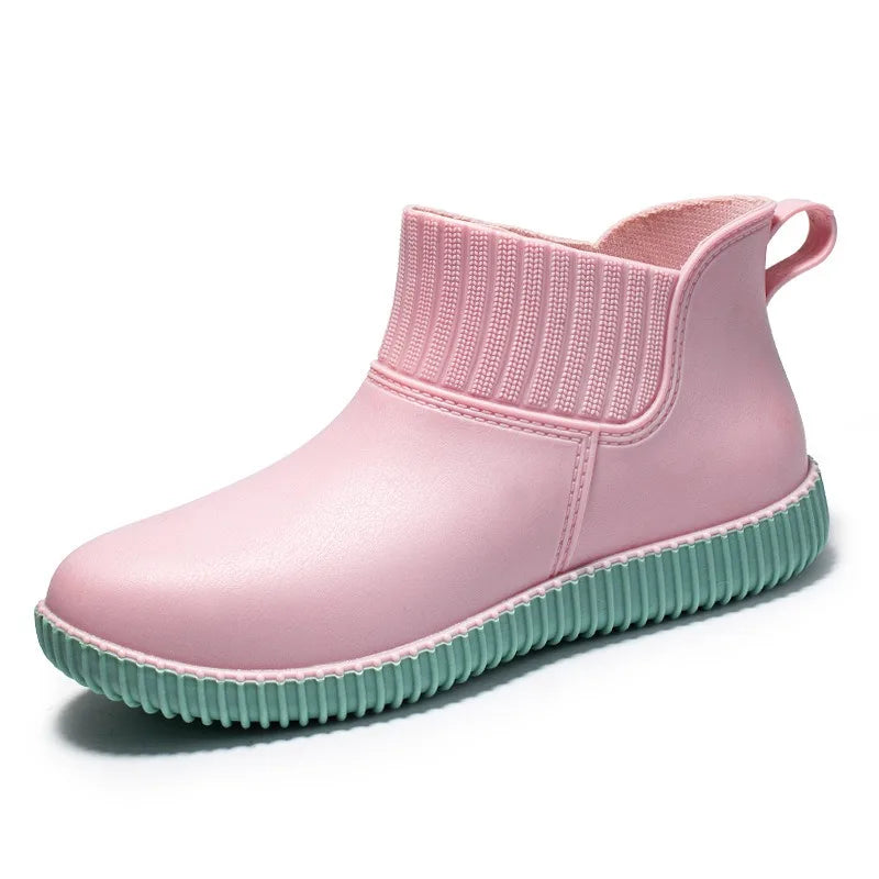 Damen Regenstiefeletten wasserdicht mit gestricktem Schaft & Antirutschsohle – Liora