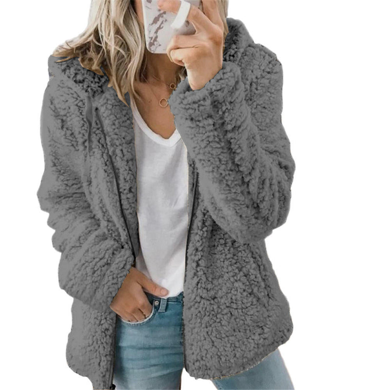 Damen Teddy-Fleece-Mantel – Liora