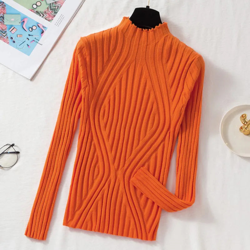 Damen Strickpullover mit Rollkragen und langen Ärmeln – Elodie