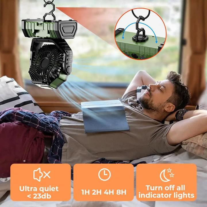 Camping-Fan mit 20.000mAh Batterie, LED-Licht & Fernbedienung – AirMate