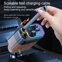 120W 4-in-1 Erweiterbares Autoladegerät mit USB-C- und Zigarettenanzünderadapter – Vega
