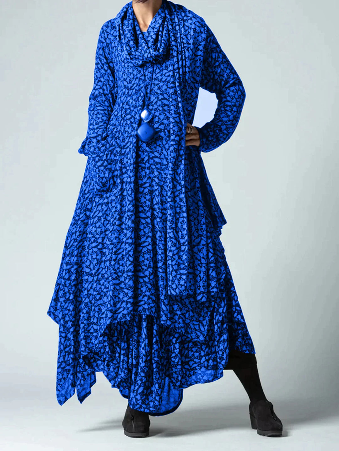 Maxi Herbstkleid mit Druck – Soraya