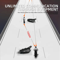 Bluetooth-Motorradhelm-Intercom-Headset mit 1000 m Reichweite & IPX6 wasserdicht – RoadComm
