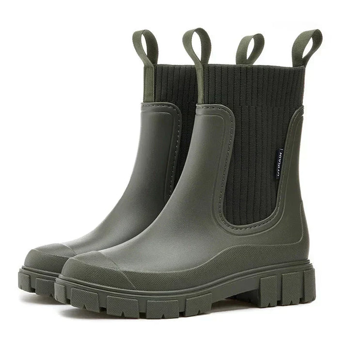 Damen Regenstiefel gefüttert wasserdicht mit Antirutschsohle – Nalena
