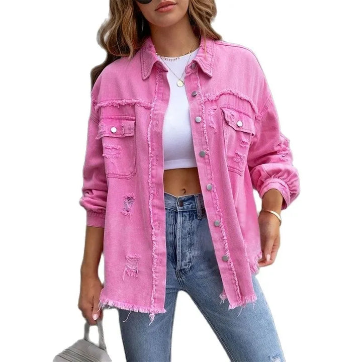 Boho Damen Jeansjacke mit Ibiza-Flair & Slim Fit für Frühling/Sommer – Yara