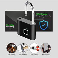Smart-Fingerabdruck-Vorhängeschloss mit USB-Ladung und wasserdichtem Design – Titan