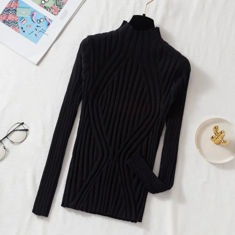 Damen Strickpullover mit Rollkragen und langen Ärmeln – Elodie