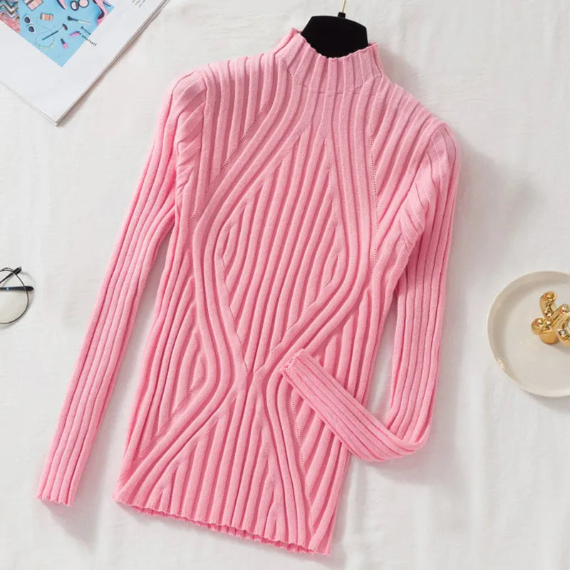 Damen Strickpullover mit Rollkragen und langen Ärmeln – Elodie