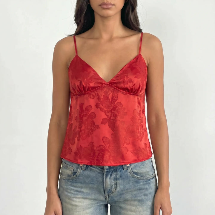 Satin-Cami-Top mit V-Ausschnitt - Leona