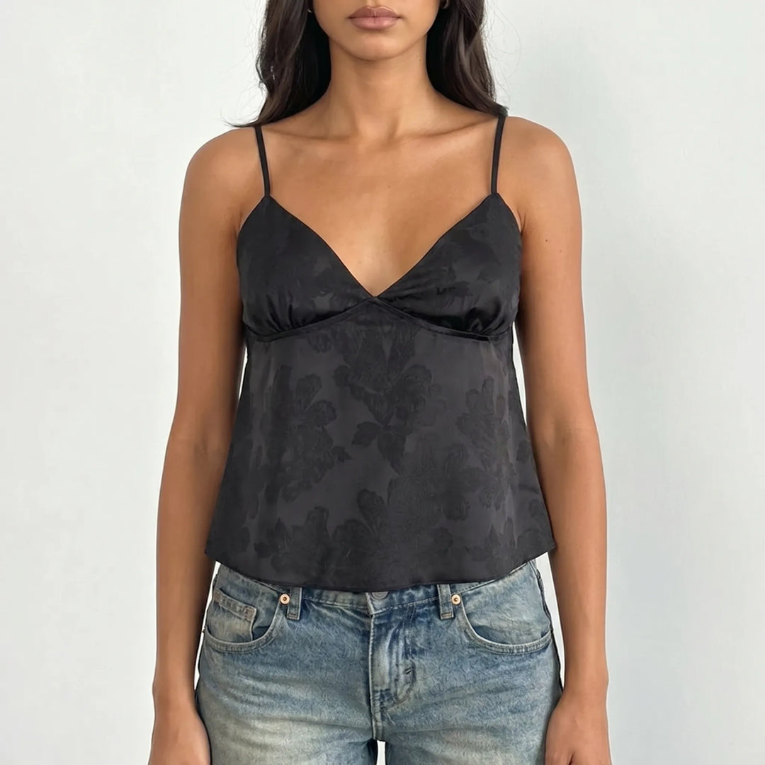Satin-Cami-Top mit V-Ausschnitt - Leona