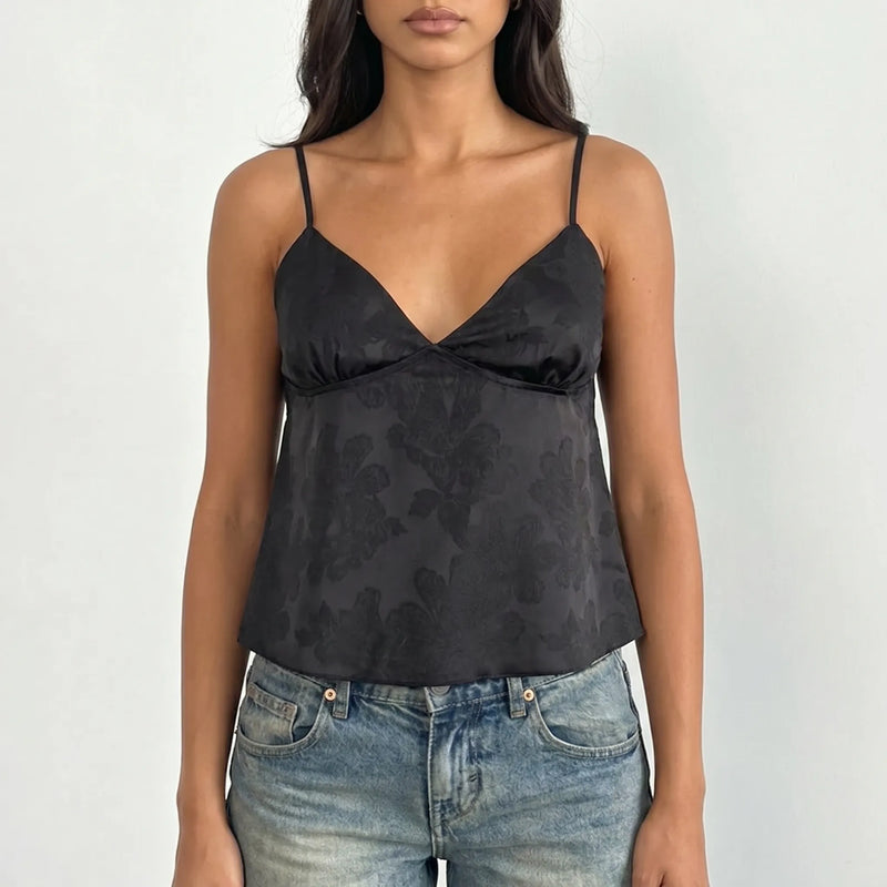 Satin-Cami-Top mit V-Ausschnitt - Leona