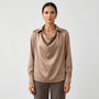 Satin-Finish Collared Women's Top - Janice