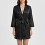Satin-Finish Wrap Morning Gown - Ramona