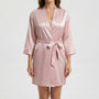 Satin-Finish Wrap Morning Gown - Ramona