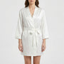 Satin-Finish Wrap Morning Gown - Ramona