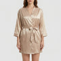 Satin-Finish Wrap Morning Gown - Ramona