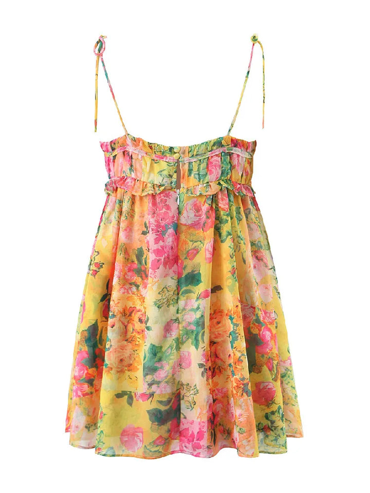 Rückenfreies Bohème-Minikleid mit Blumendruck – Juliette